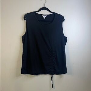 Time and Tru Black Ruched Sleeveless Tank Top Size XXXL (22) #256